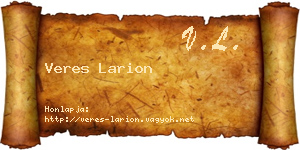 Veres Larion névjegykártya